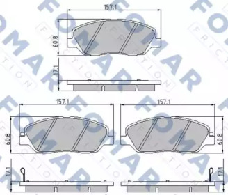 FOMAR FRICTION fo935381 -  Комплект тормозных колодок, дисковый тормоз